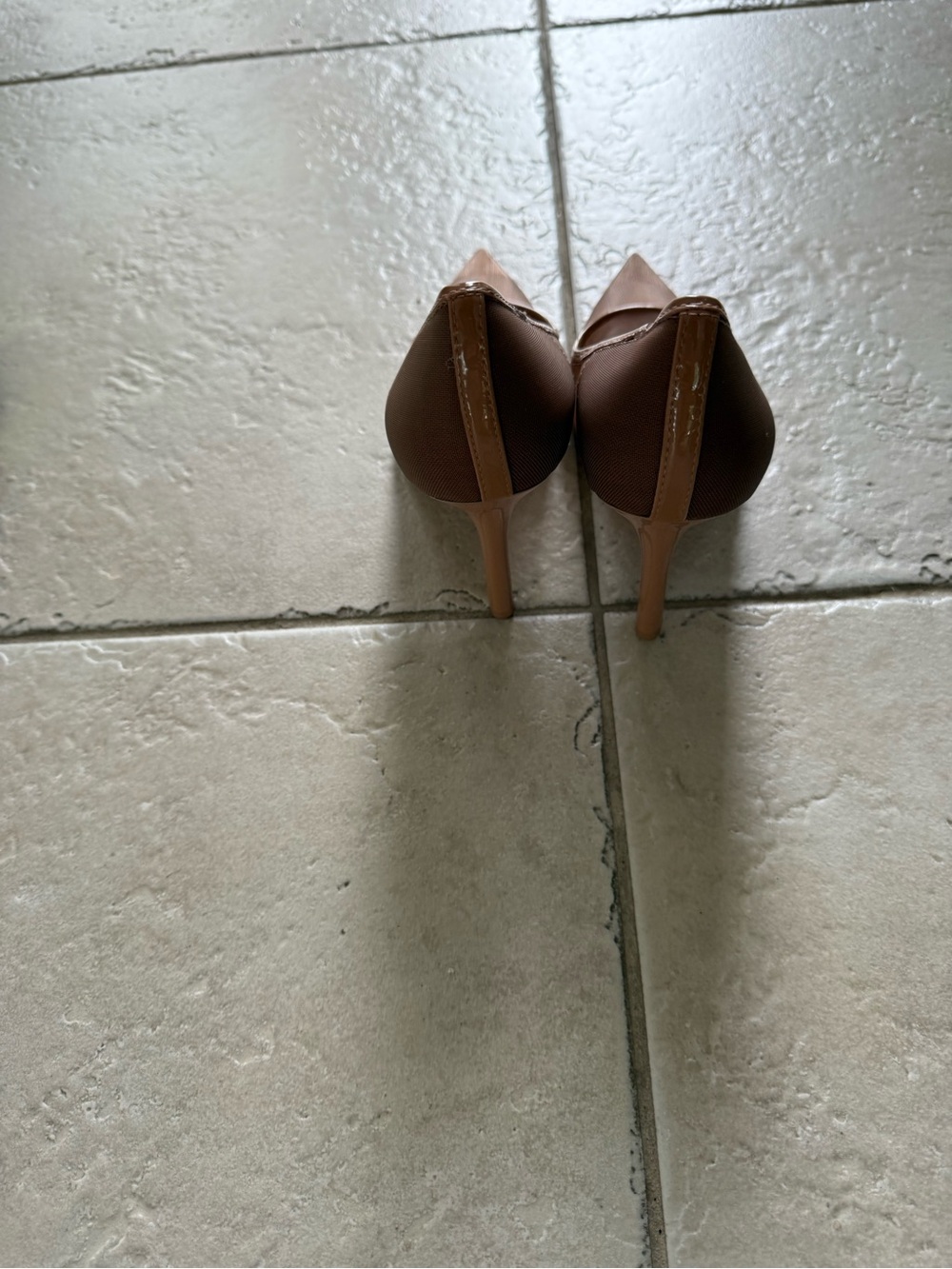 Zara Brown Pointed-Toe Mesh Pump Heels - Picture 4 of 4